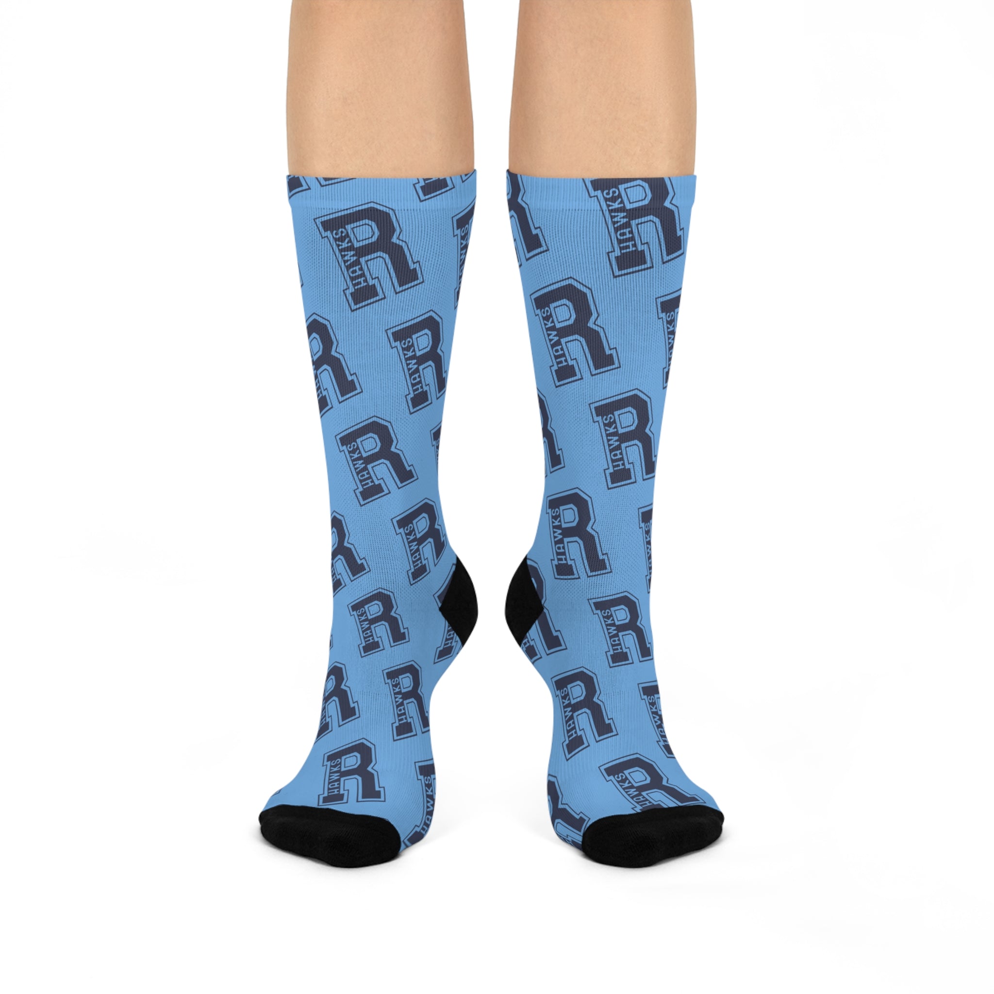 Personalized Cushioned Crew Socks for Comfort and Style | Ideal for Gifting, Daily Wear, Sports, and Events, Custom Letter R Design