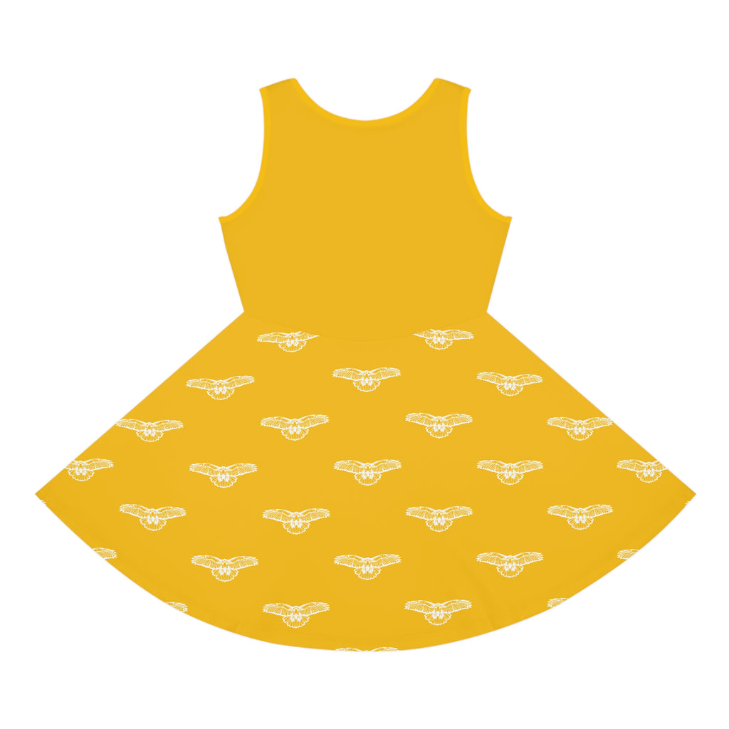 Copy of Blue Hawks Print Girls' Sundress, Summer Dress, Cheerful Outfit, Kids Party Dress, Birthday Gift, Playful Dress, Team Spirit Dress