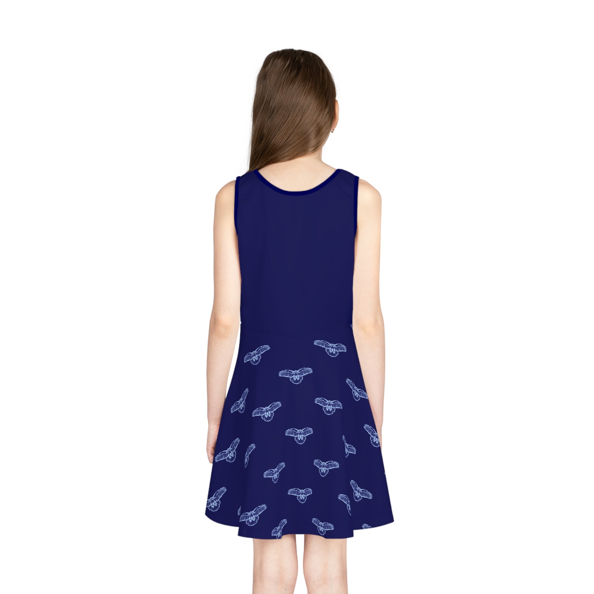 Blue Hawks Print Girls' Sundress