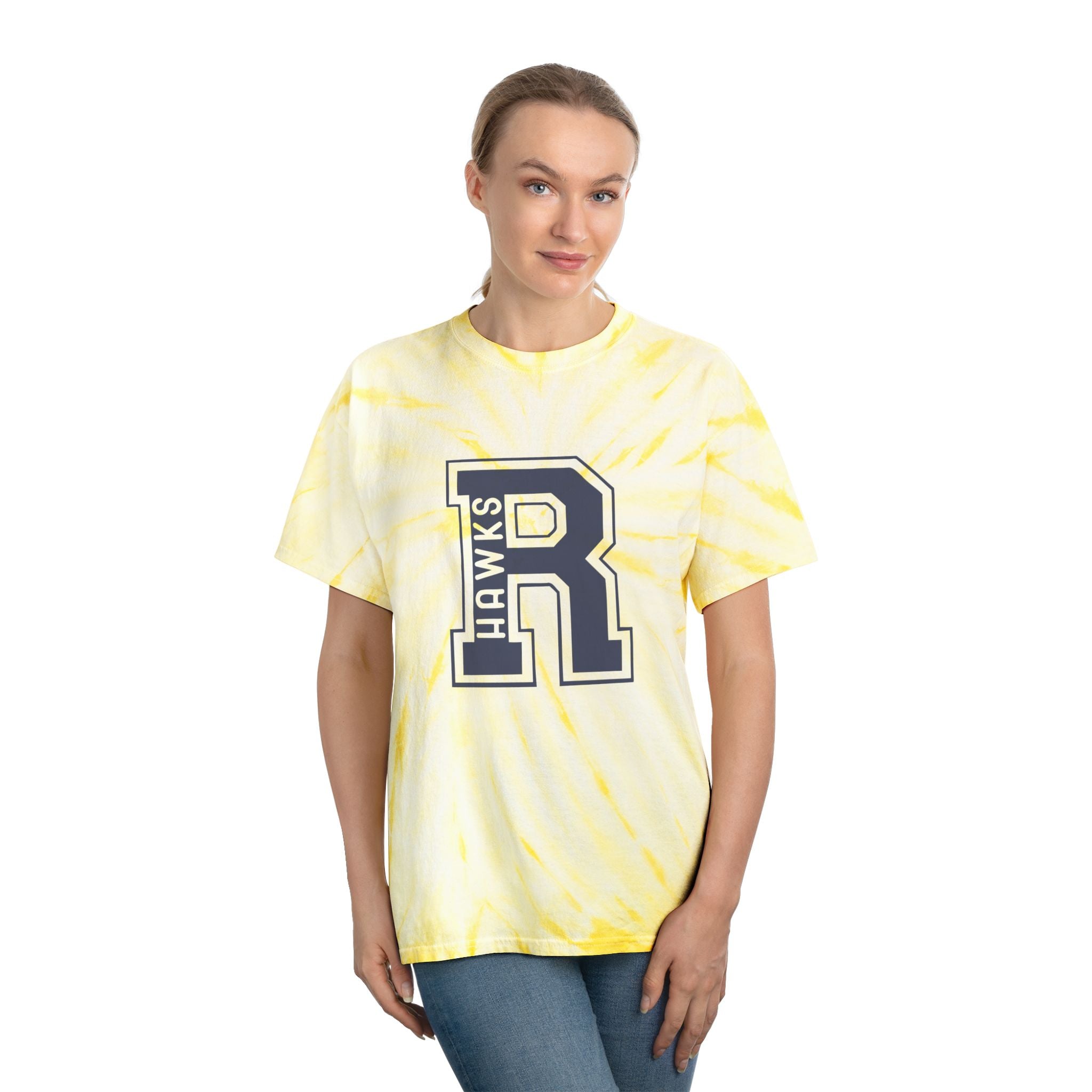 Tie-Dye Tee, Cyclone | Vibrant Yellow Graphic T-Shirt for Summer, Casual Wear, Festivals, Unique Gift, Comfortable Tee