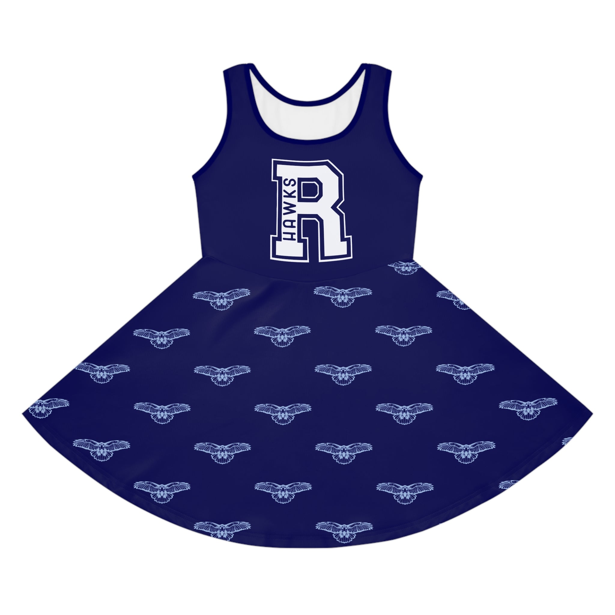 Blue Hawks Print Girls' Sundress
