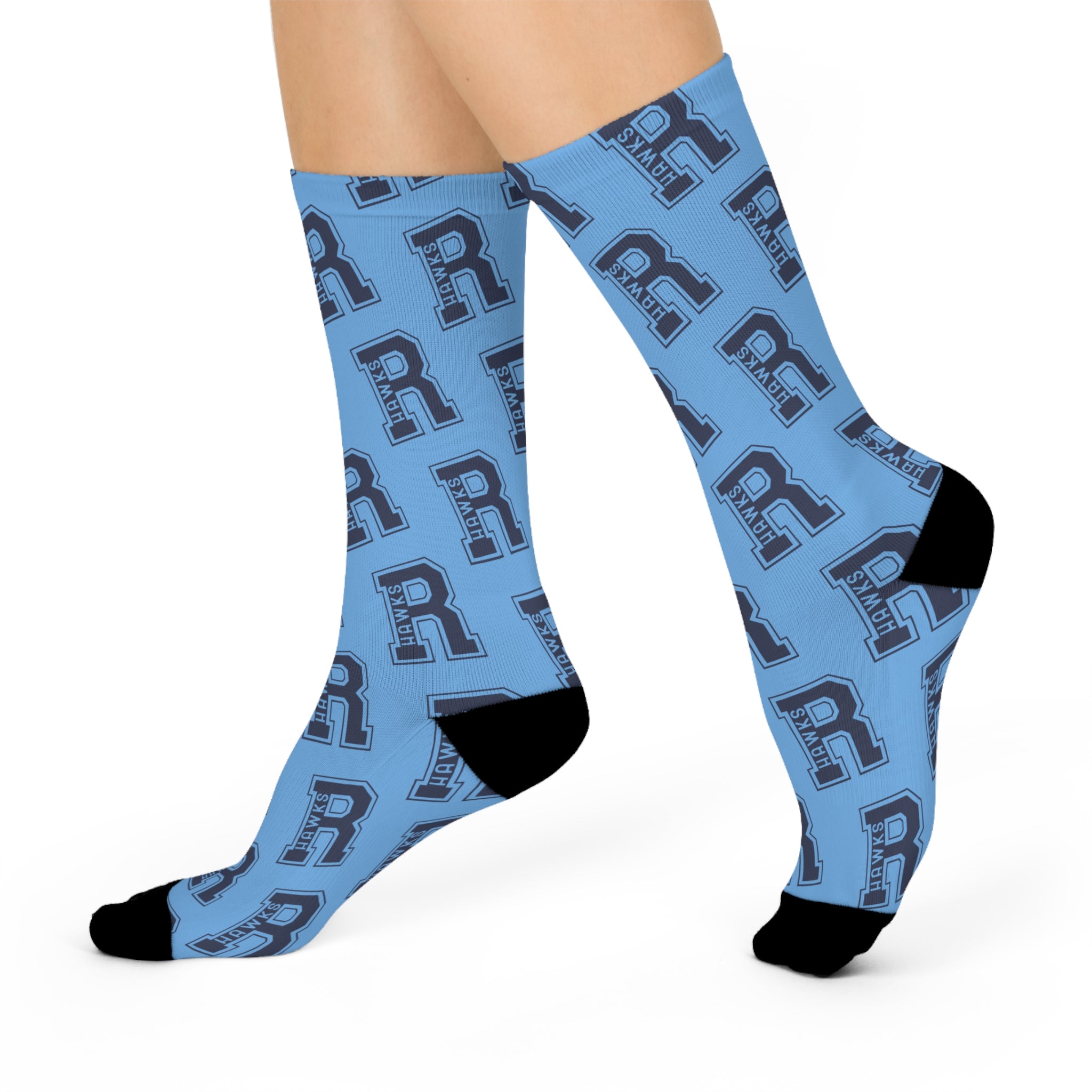 Personalized Cushioned Crew Socks for Comfort and Style | Ideal for Gifting, Daily Wear, Sports, and Events, Custom Letter R Design