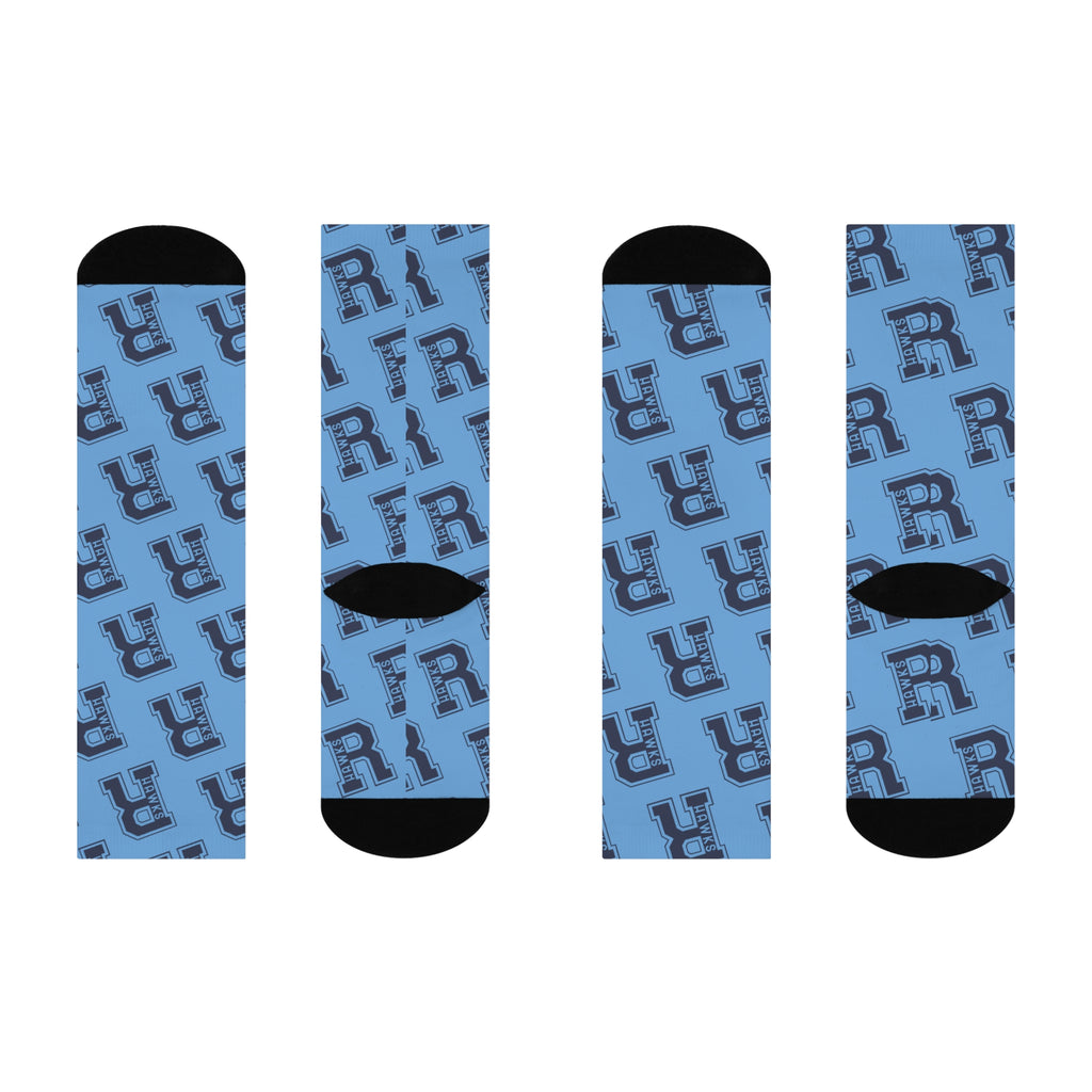 Personalized Cushioned Crew Socks for Comfort and Style | Ideal for Gifting, Daily Wear, Sports, and Events, Custom Letter R Design